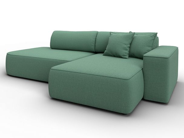 Диван угловой Лига-065 БП угол правый Рогожка зеленый - Вид 2