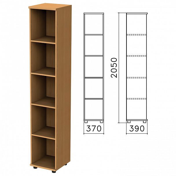 Шкаф (стеллаж) "Монолит", 370х390х2050 мм, 4 полки, цвет бук бавария, КМ45.1 - Вид 2