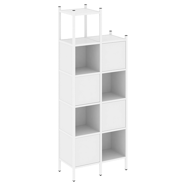 Loft Прямой стеллаж наборный VR.L-20 Белый бриллиант/Белый металл 862*446*2280 - Вид 1