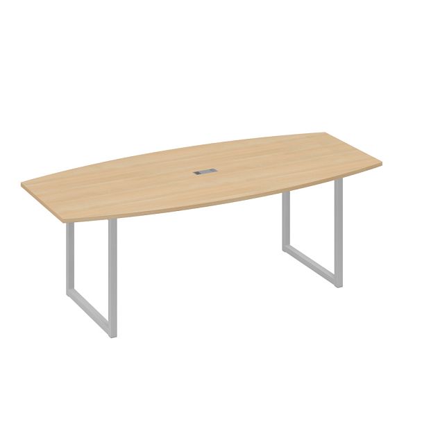 Переговорный стол 220 на каркасе QUATTRO A4 А4 Б4 114 БП натуральный дуб / металлокаркас серый - Вид 1
