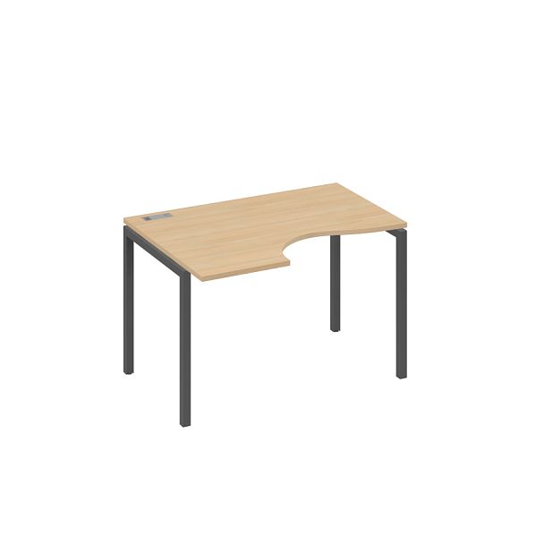 Стол эргономичный левый "Классика" на металлокаркасе DUE A4 А4 Б2 041 БП натуральный дуб / металлокаркас антрацит - Вид 1