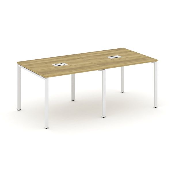 Concept Стол переговорный (2 столешницы) CN.PRG-021 Дуб Винченцо/Металл Белый 1960*980*750 - Вид 1