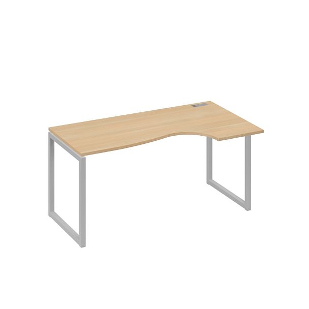 Стол эргономичный правый "Классика" на металлокаркасе QUATTRO A4 А4 Б4 046 БП натуральный дуб / металлокаркас серый - Вид 1