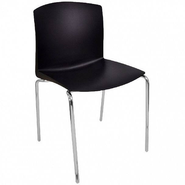 Стул Pull (4 ножки) каркас Хром, черный, стопируемый - Вид 1