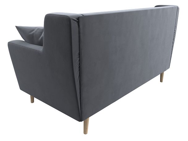 Прямой диван Брайтон 2 (полностью велюр серый) - Вид 6