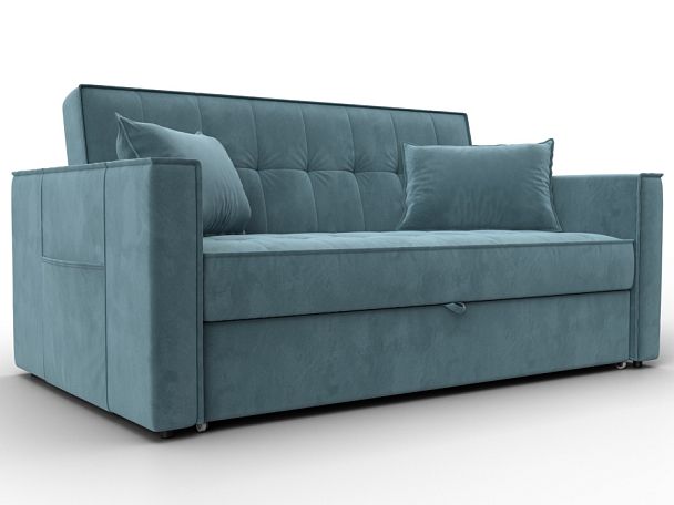 Диван прямой Лига-104 (140) Велюр бирюзовый - Вид 1
