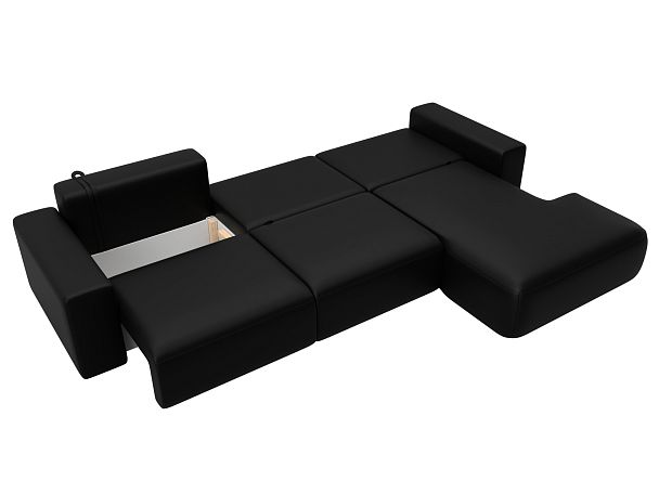 Диван угловой Лига-036 НПБ Классик Лонг правый угол Экокожа черный - Вид 9
