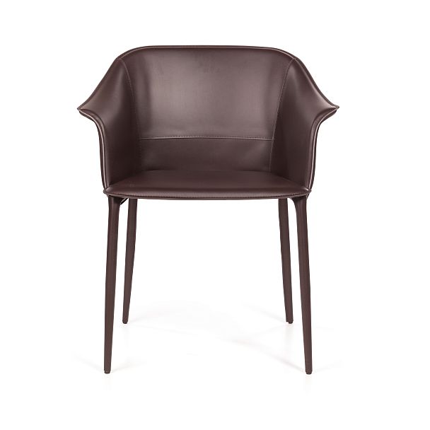 Стул  с подлокотниками GIO, кожа коричневый - Вид 2