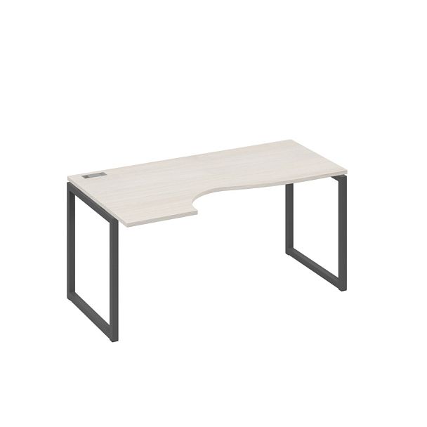 Стол эргономичный левый "Классика" на металлокаркасе QUATTRO A4 А4 Б4 045 БП дуб / металлокаркас антрацит - Вид 1