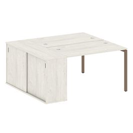 Metal System Quattro Р. ст. с шкафом-купе на П-образном м/к 40БП.РС-СШК-1.2 Т Дуб наварра/Мокко металл 1610*1475*750 - Фото предпросмотра