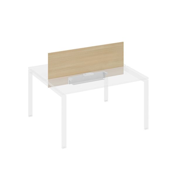 Экран настольный фронтальный для стола 140 с двумя кабель-каналами A4 А4 Б 847 БП натуральный дуб / металлокаркас серый - Вид 1