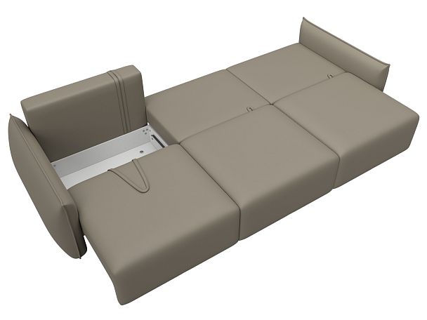 Диван прямой Лига-051 НПБ Лонг Экокожа бежевый - Вид 9