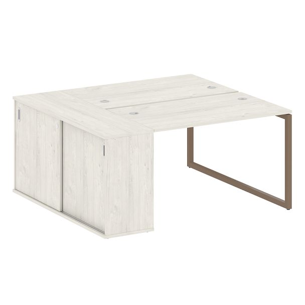 Metal System Quattro Р. ст. с шкафом-купе на О-образном м/к 40БО.РС-СШК-1.2 Т Дуб наварра/Мокко металл 1610*1475*750 - Вид 1