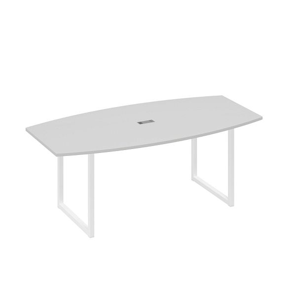 Стол переговорный 200 с металлокаркасом QUATTRO A4 А4 Б4 113 БП серый / металлокаркас белый - Вид 1
