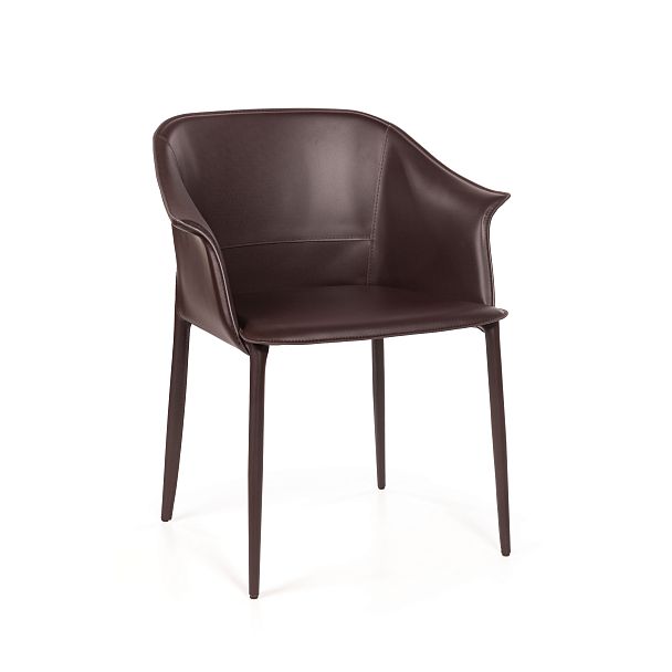 Стул  с подлокотниками GIO, кожа коричневый - Вид 4
