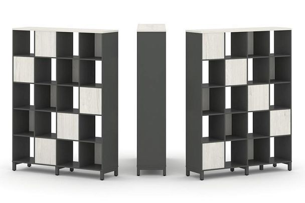 Style Project Набор стеллажа 2-х сторон., 5 яр. SN.NSD-541 Антрацит/Дуб Наварра/Металл Антрацит 1488 - Вид 1