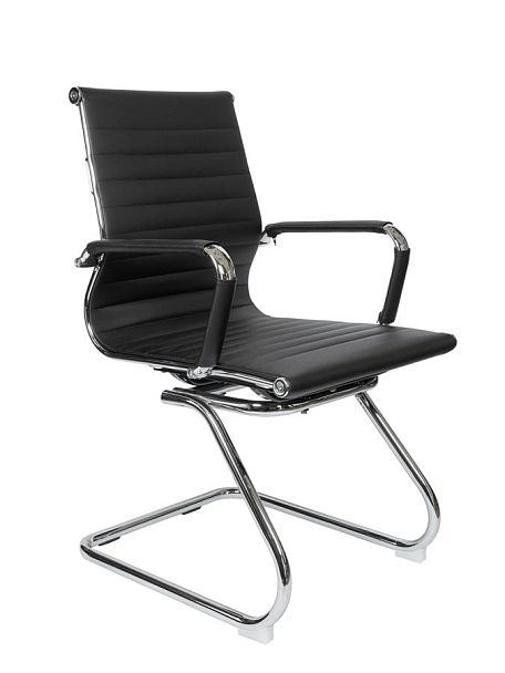 Кресло офисное / Техно CF / черная экокожа / хром - Вид 1