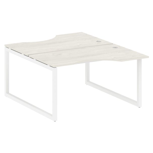 Metal System Quattro Р. ст. криволинейная на О-образном м/к 50БО.РАС-СА-2.2 Дуб наварра/Белый металл 1400*1835*750 - Вид 1