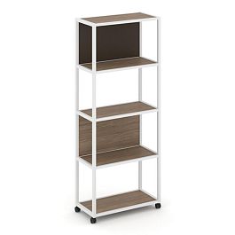 Shelf Mobile Стеллаж 5 уровней 1 секция VR.LT-STK-503.10 Дуб Аризона/Металл Белый/W-25 1000*400*2000 - Фото предпросмотра