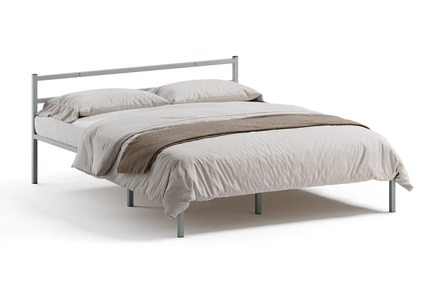 Кровать металлическая Лофт КОМПАКТ 1600*1900, цвет серый - Вид 1