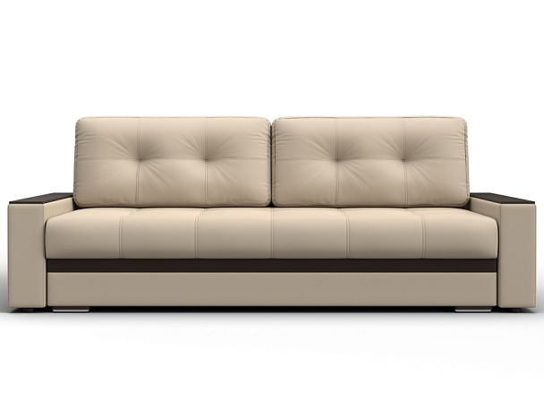 Диван прямой с декором Лига-096 НПБ Экокожа бежевый - Вид 2