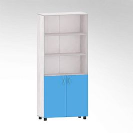 Шкаф для учебных пособий полуоткрытый (Цветной фасад) - Фото предпросмотра