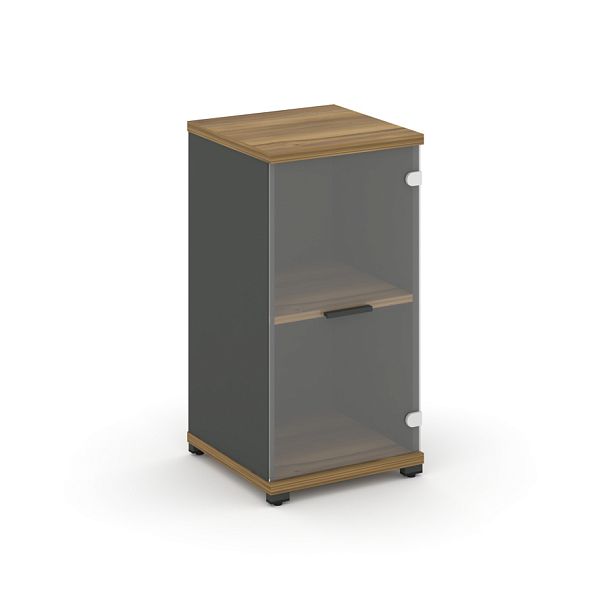 Concept Шкаф 1 узкая секция, 2 ниши CN.STU.E-213 SP A Сандал Янтарный/Антрацит/Металл Антрацит/Прозрачный 420*420*818 - Вид 1