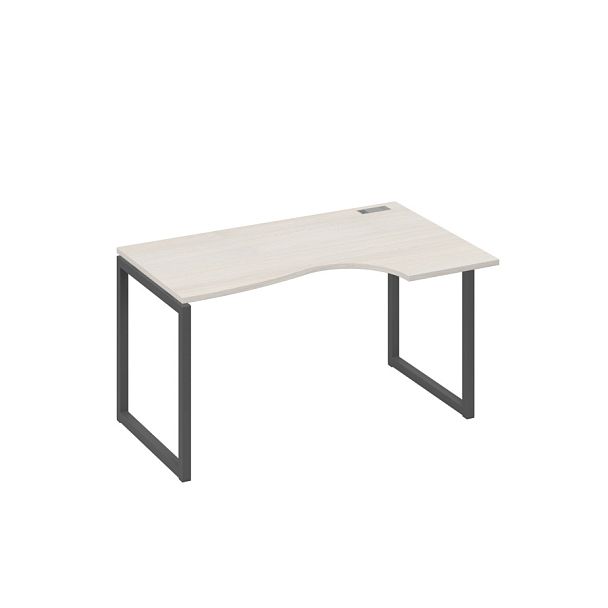 Стол эргономичный правый "Классика" на металлокаркасе QUATTRO A4 А4 Б4 044 БП дуб / металлокаркас антрацит - Вид 1