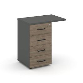 Стайл Проджект Тумба приставная SN.TPP-002 Антрацит/Вяз Благородный/Черный Ручки 416/700*460*750 - Фото предпросмотра