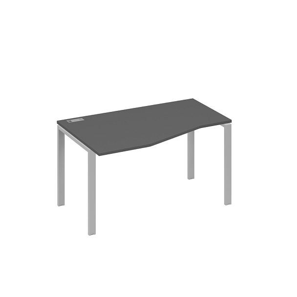 Стол эргономичный левый "Техно" на металлокаркасе UNO A4 А4 Б1 063 БП антрацит премиум / металлокаркас серый - Вид 1