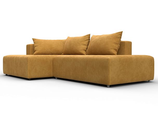 Диван угловой Лига-103 НПБ угол левый Велюр желтый - Вид 3