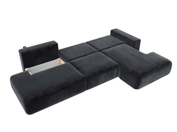 Диван угловой Лига-036 НПБ Модерн Лонг правый угол Велюр серый - Вид 9