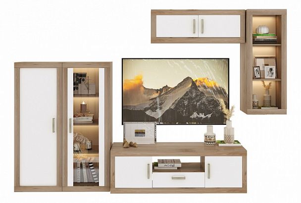 Набор для гостиной Toivo ГСТ 2 Белый/Нельсон - Вид 1