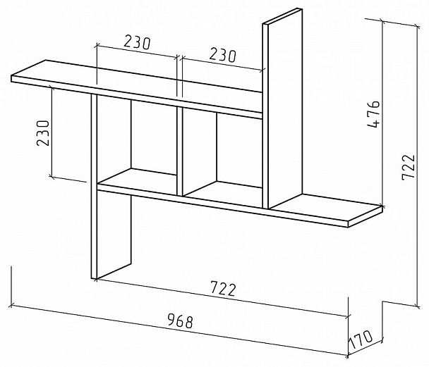Полка навесная Лайт-36 - Вид 2