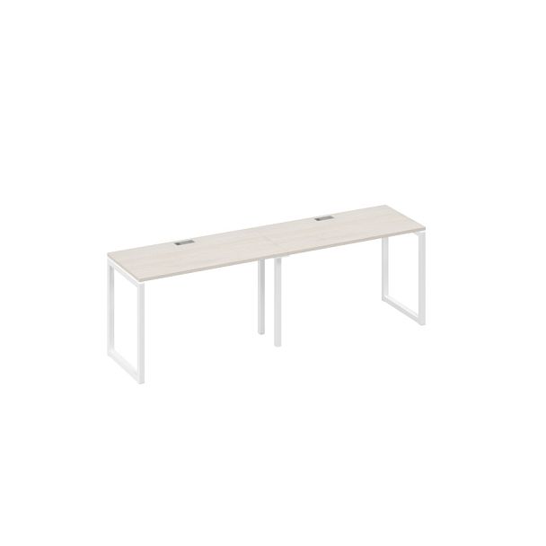 Рабочая станция на металлокаркасе QUATTRO (2х120) A4 А4 Б4 003-2 БП дуб / металлокаркас белый - Вид 1