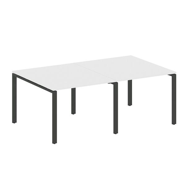 Metal System Перег. стол (2 столешницы) на П-образном м/к БП.ПРГ-2.1 Белый/Антрацит металл 2000*1235*750 - Вид 1