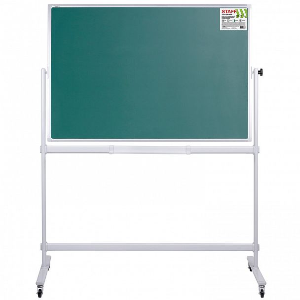 Доска для мела/магнитно-маркерная НА СТЕНДЕ 120х180 см, 2-сторонняя, зеленая/белая, STAFF, 238007 - Вид 3
