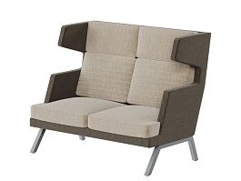 Aldo Диван двухместный высокий ALD-02 Сан 03/Сан 06/Металл Серый 1430*960*1180 - Фото предпросмотра