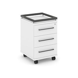 Rift Тумба мобильная усиленная + рамка RF.TM-003 Белый Бриллиант/Металл Антрацит 416*460*665 - Фото предпросмотра