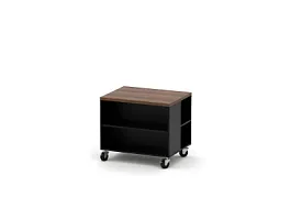 БЕРЛИН / BERLIN Тумба для копира на роликовых опорах 800х600х640 Орех Вармия/Черный - Фото предпросмотра