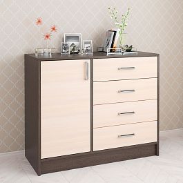 Комод Катрин 6 (1000*830*425) венге/дуб молочный - Фото предпросмотра