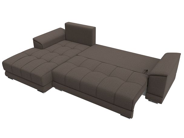 Диван угловой НордСтар левый угол Рогожка коричневый - Вид 9