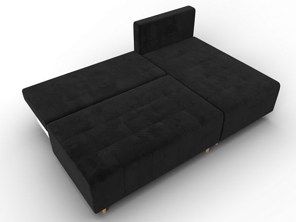 Диван угловой Лига-102 угол универсальный Велюр черный - Вид 8