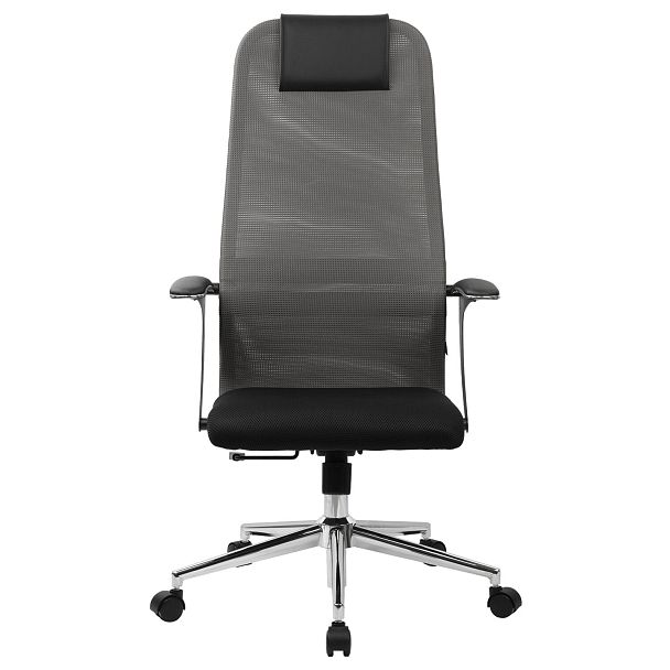 Кресло офисное BRABIX PREMIUM "Ultimate EX-801" хром, плотная двойная сетка Х2, черное/серое, 532918 - Вид 5