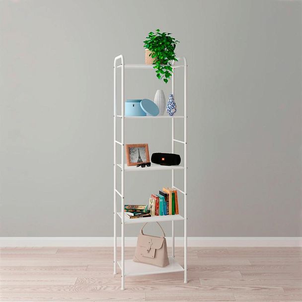 Стеллаж на металлокаркасе "Валенсия-15", 455х300х1555 мм, 5 полок, белый, СТВ15 Б - Вид 4