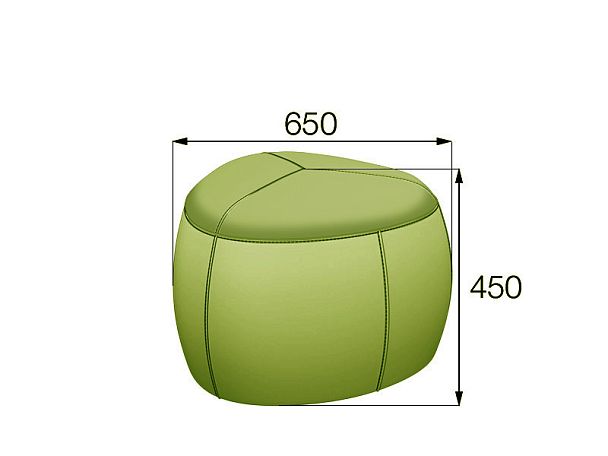 Стоун. Пуф 70 Ecotex 3006(кожзам) 65x65x45 салатовый МВК "Пуфы и банкетки"  ТК-002920003384 салатовый - Вид 1