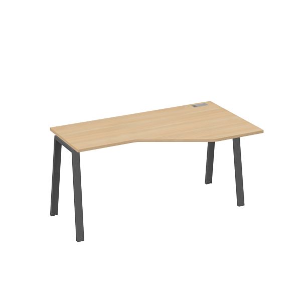 Стол эргономичный правый "Техно" на металлокаркасе TRE A4 А4 Б3 056 БП натуральный дуб / металлокаркас антрацит - Вид 1