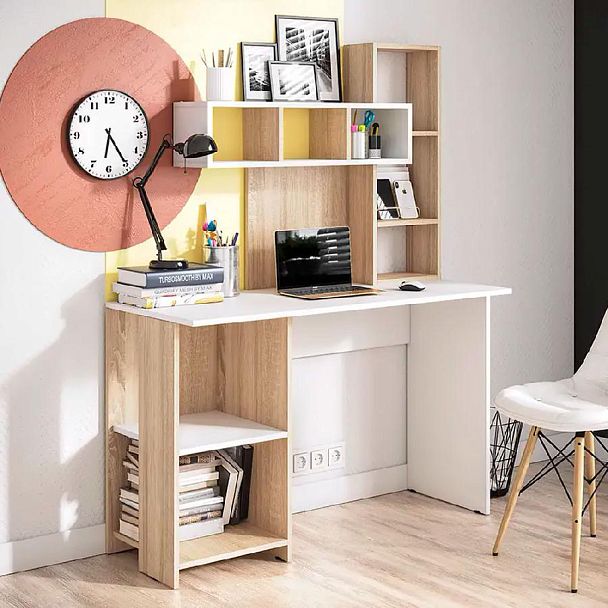 стол компьютерный Олимп дуб сонома/белый - Вид 3