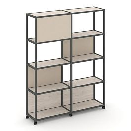 Shelf Mobile Стеллаж 5 уровней 2 секции VR.LT-STK-514.10 Денвер Светлый/Металл Антрацит/W-04 1970*400*2000 - Фото предпросмотра