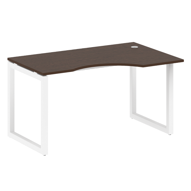 Metal System Quattro Стол криволинейный правый на О-образном м/к 50БО.СА-2 (R) Венге/Белый металл 1400*900*750 - Вид 1